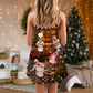 Christmas Food And Chef Theme V-Neck Sleeveless Cami Dress For Festive Events And Casual Summer Styling