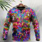 Hippie Magic Trippy Mushroom Hoodie For Free Spirited Travel Casual Wear And Comfortable Layering