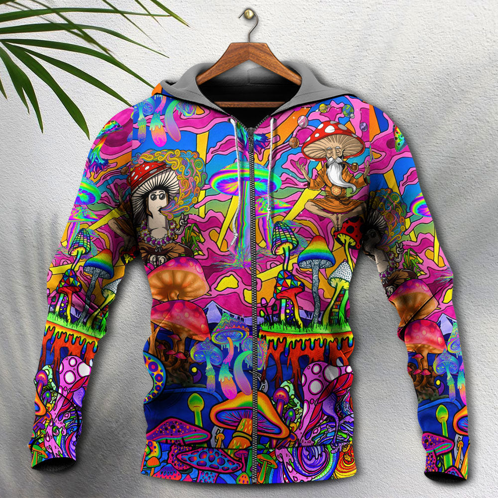 Hippie Magic Trippy Mushroom Hoodie For Free Spirited Travel Casual Wear And Comfortable Layering