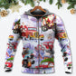 Santa Hot Rod Christmas Tree Hoodie For Winter Adventures Family Gatherings And Festive Everyday Style