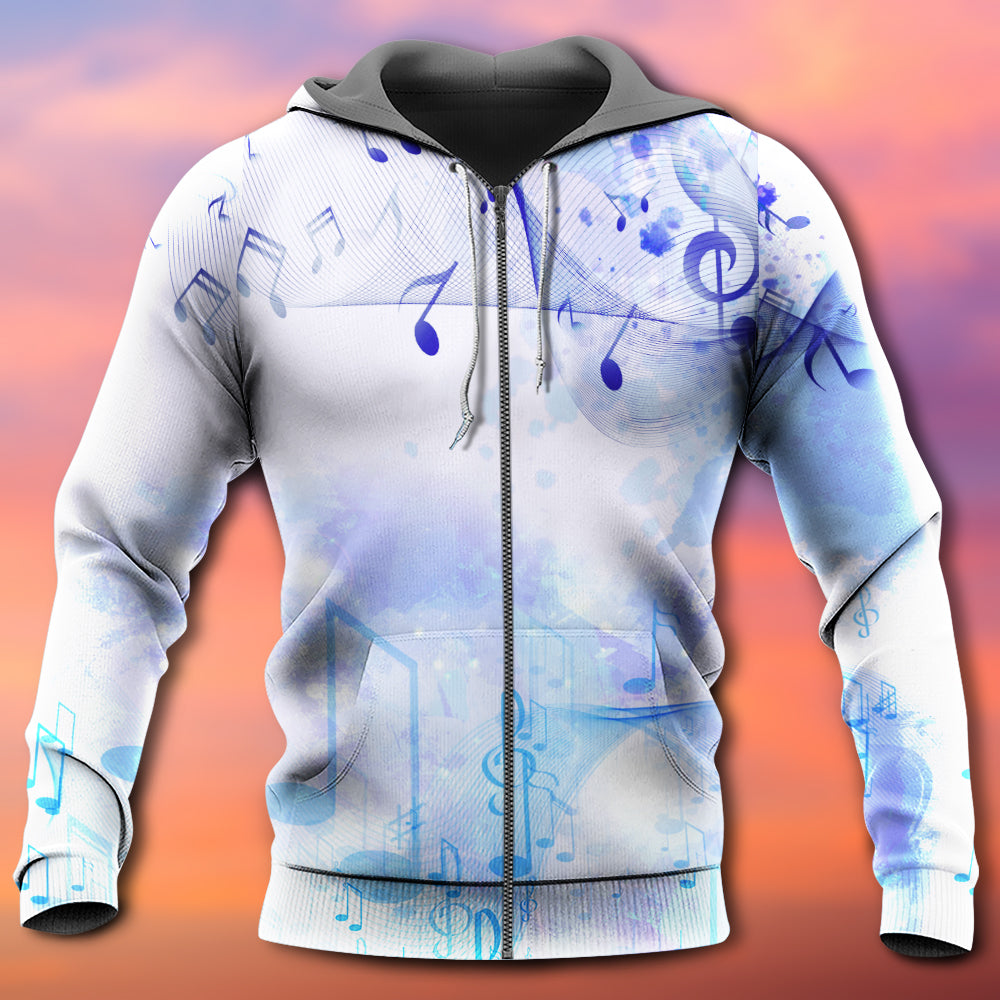 Watercolor Music Notes Hoodie For Musicians Outdoor Activities And Creative Gift Ideas