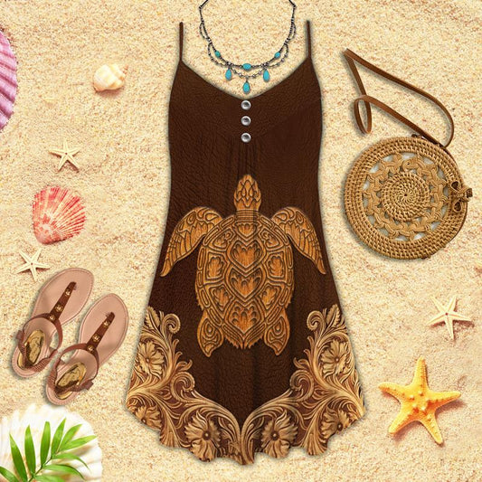 Turtle Is Beach Soul Limited 5 – Women's Summer Sleeveless V-Neck Camisole Dress
