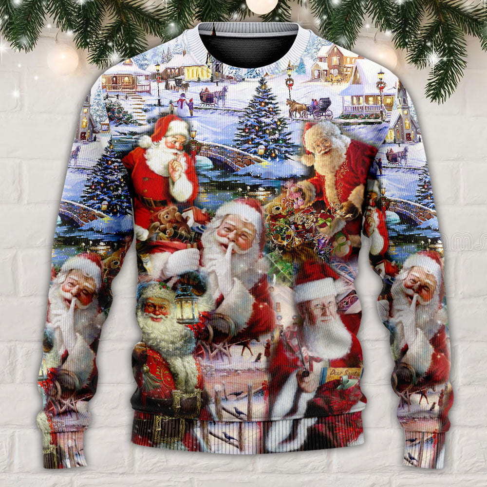 Christmas Santa Holiday Fun Sweater For Holiday Travel Winter Outings And Cheerful Gift Giving