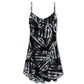 Skull Life And Death Quote V-Neck Sleeveless Cami Dress For Festivals Travel And Relaxed Casual Summer Wear