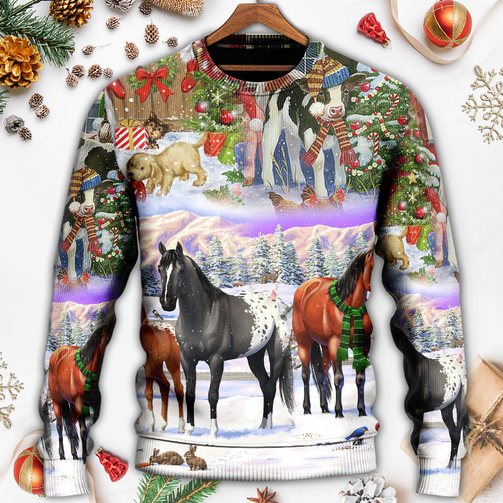 Christmas Farm Merry Xmas To Everyone Sweater For Festive Family Events Casual Wear And Holiday Gift Giving