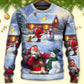Christmas Santa Snowman Village Sweater For Seasonal Parties Cozy Gatherings And Thoughtful Holiday Gifts