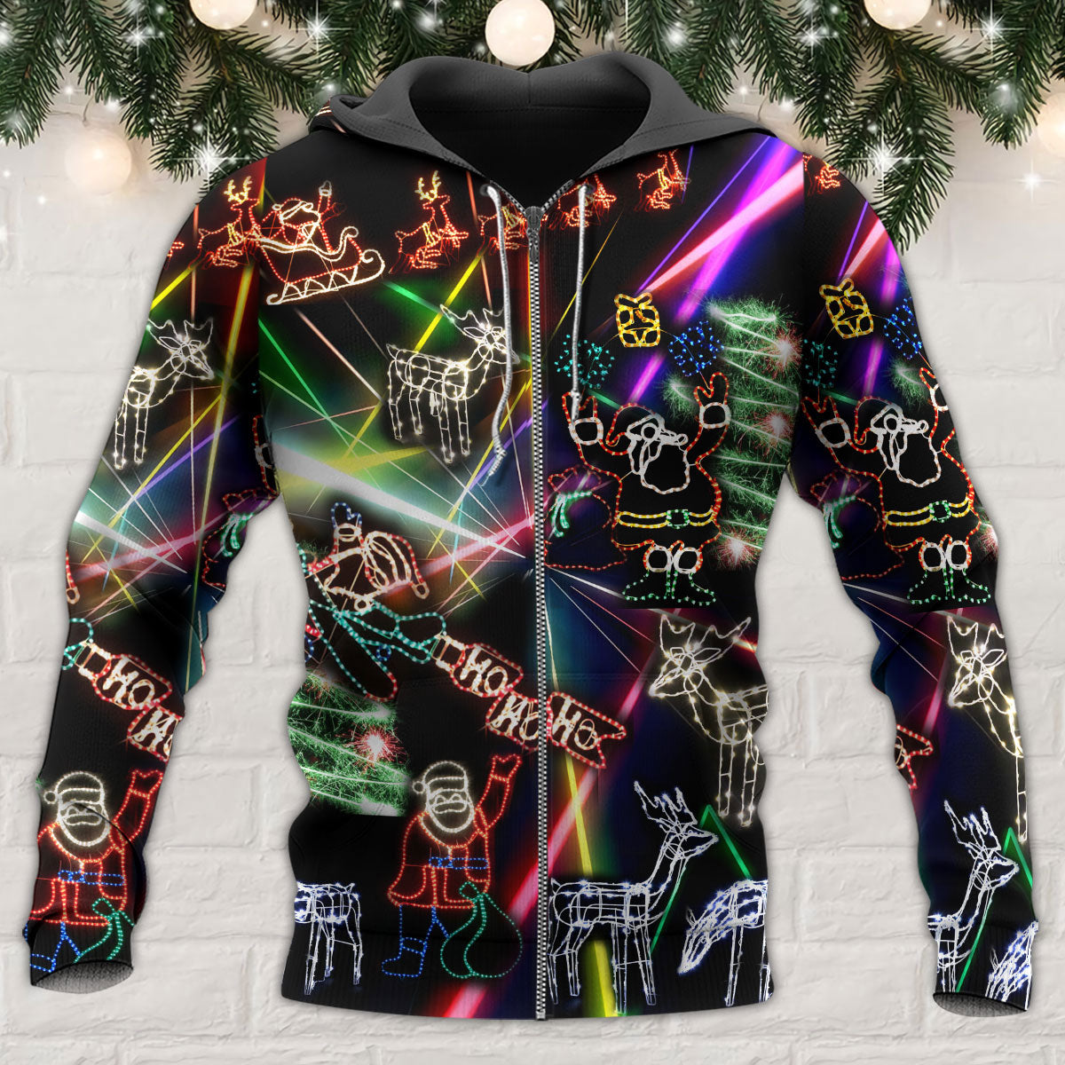 Neon Christmas Tree Snowman Hoodie For Christmas Events Holiday Travel And Comfortable Casual Outfits
