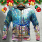 Whale Happy New Year Ocean Art - Hoodie