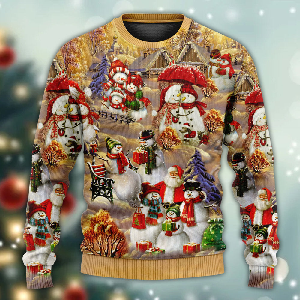 Christmas Snowman Couple Xmas Sweater For Holiday Travel Winter Outings And Cheerful Gift Giving