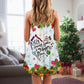Christmas Sewing Machine Happy Place V-Neck Sleeveless Cami Dress For Vacations And Casual Warm Weather Wear