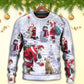 Christmas Santa Chilling With Friends Sweater For Festive Events Weekend Outings And Comfortable Winter Style