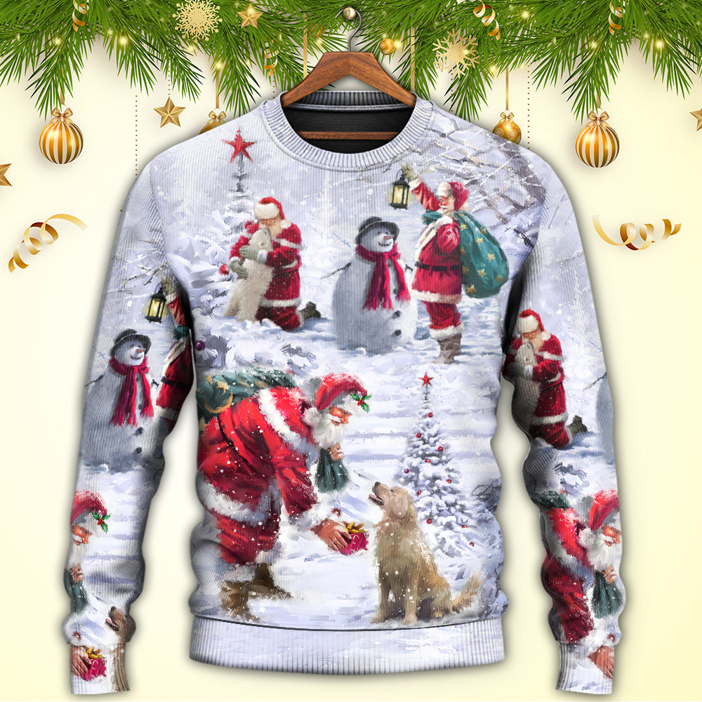 Christmas Santa Chilling With Friends Sweater For Festive Events Weekend Outings And Comfortable Winter Style