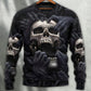 Dark Screaming Skull Fantasy Sweater For Halloween Events Weekend Outings And Creative Gift Giving