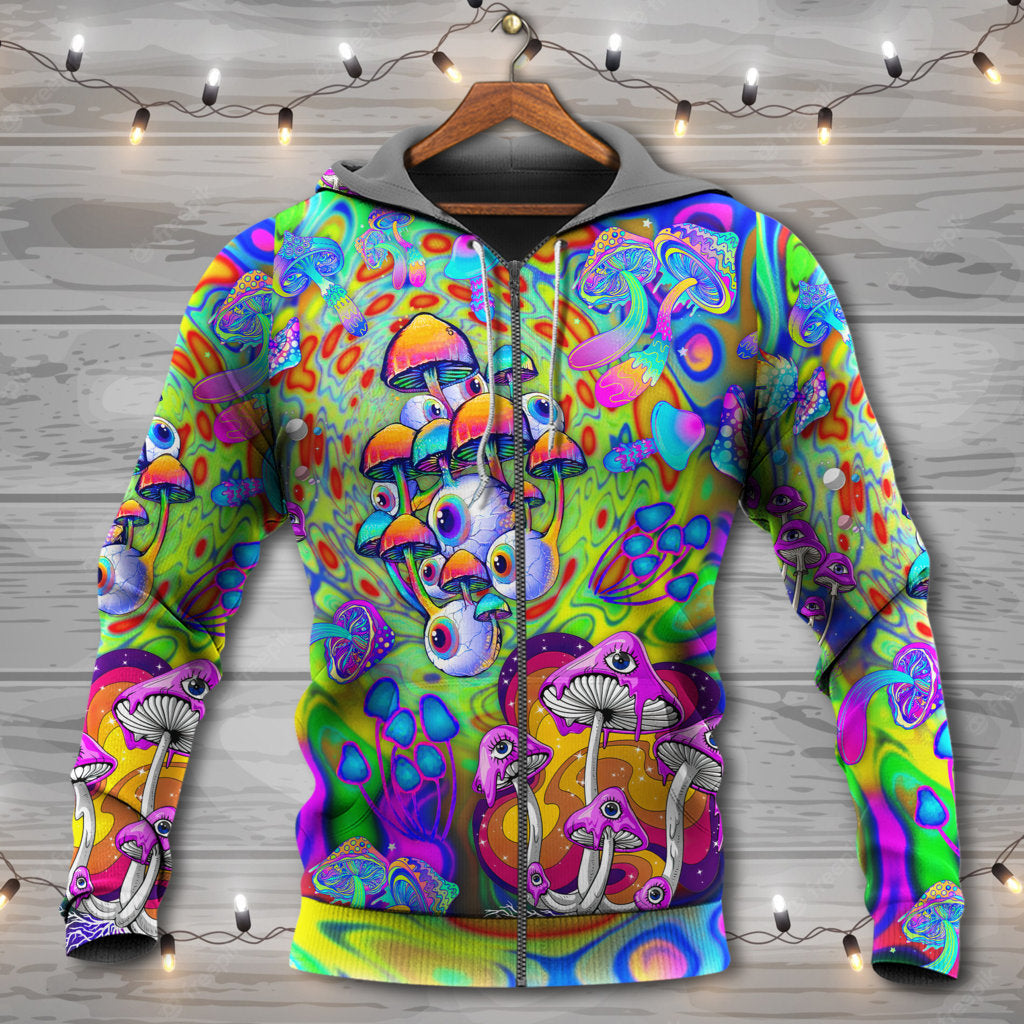 Hippie Mushroom Stay Trippy Hoodie For Festival Adventures Daily Outfits And Gift Giving