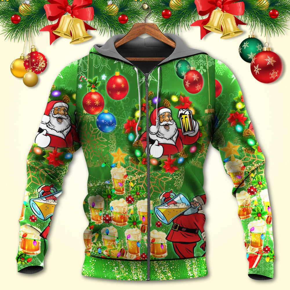 Santa Holiday Cheer Lights Hoodie For Festive Family Moments Winter Wear And Holiday Gift Ideas