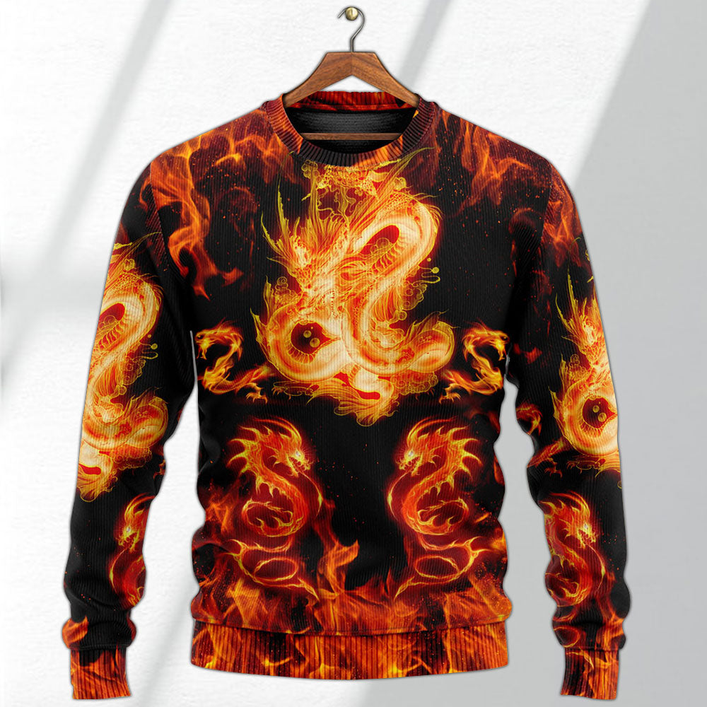 Dragon Fireball Fantasy Madness Sweater For Playful Everyday Outfits Travel And Comfortable Daily Wear