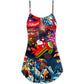 Christmas Airplane Holiday Greeting V-Neck Sleeveless Cami Dress For Festive Events And Casual Summer Styling