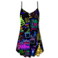 Christmas Celebration Neon Party V-Neck Sleeveless Cami Dress For Festive Events And Casual Summer Styling