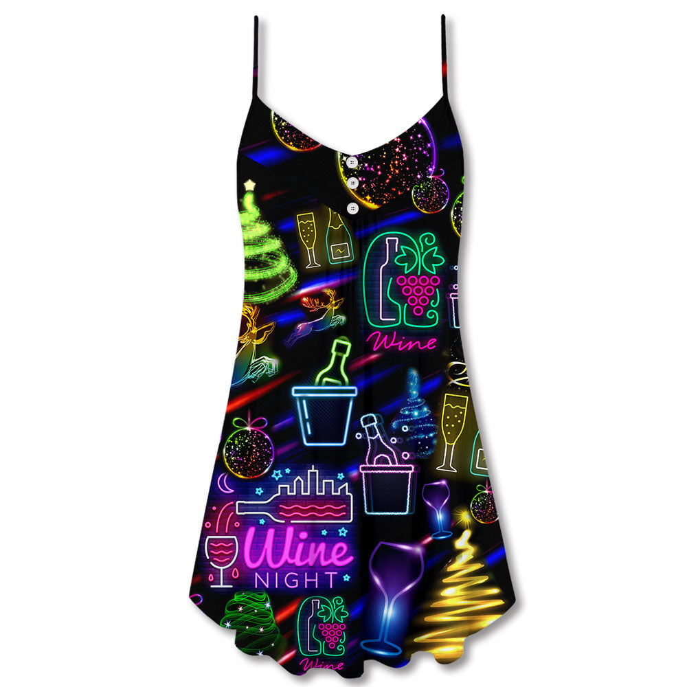 Christmas Celebration Neon Party V-Neck Sleeveless Cami Dress For Festive Events And Casual Summer Styling