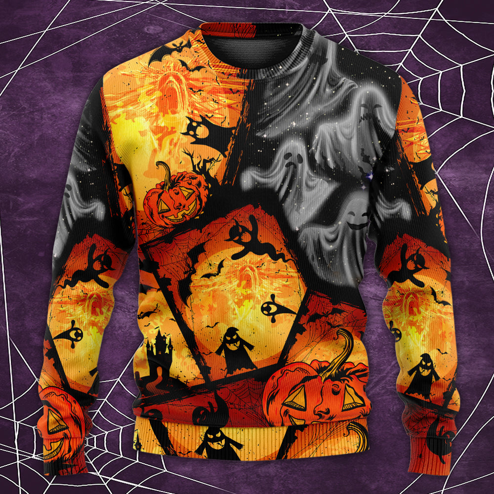 Halloween Ghost Pumpkin Night Sweater For Casual Wear Parties And Thoughtful Gifting