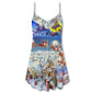 Christmas Be Santa Be Kind V-Neck Sleeveless Cami Dress For Festivals Travel And Relaxed Casual Summer Wear