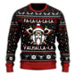 Viking Valhalla White And Red Sweater For Mythic Adventures Casual Wear And Thoughtful Gift Giving