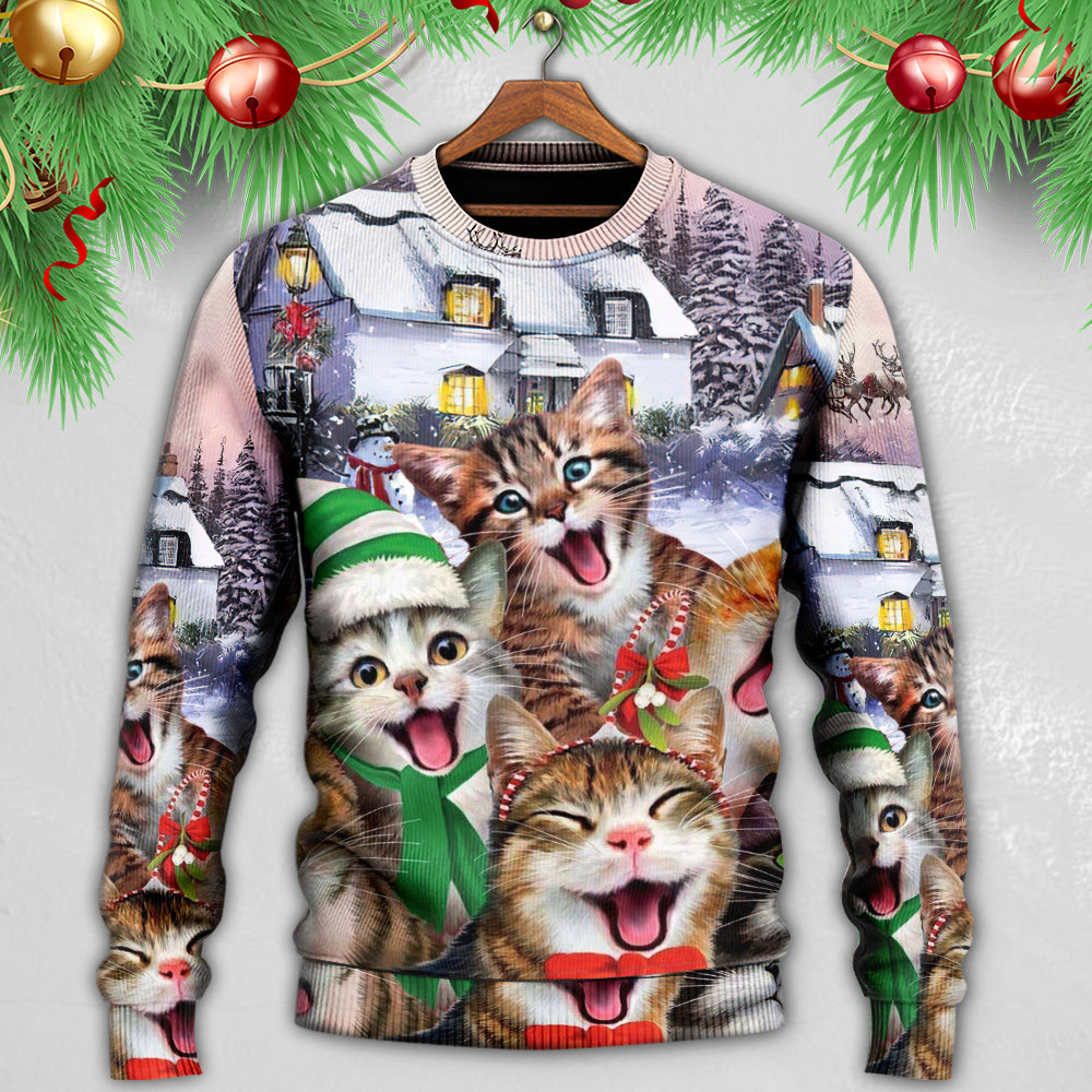Christmas Cat Heartfelt Holiday Sweater For Seasonal Parties Cozy Gatherings And Thoughtful Holiday Gifts