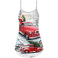 Santa Red Truck Christmas V-Neck Sleeveless Cami Dress For Festivals Travel And Relaxed Casual Summer Wear