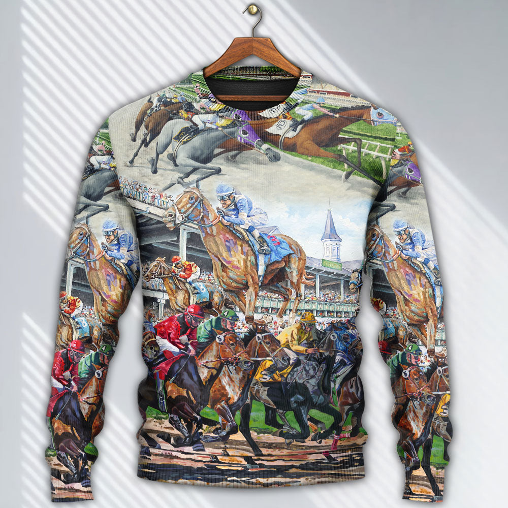 Horse Racing Be Strong Brave Sweater For Animal Inspired Style Events And Comfortable Daily Wear