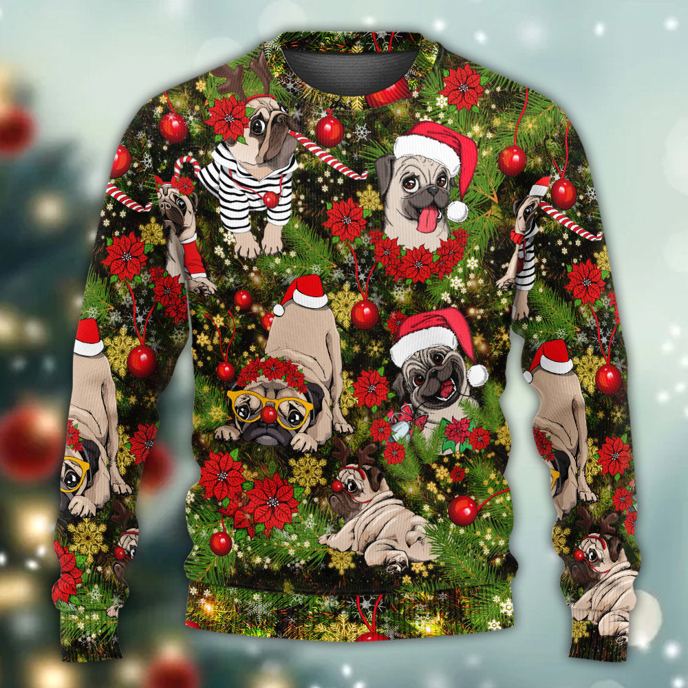 Christmas Merry Little Pugmas Sweater For Festive Parties Family Photos And Comfortable Seasonal Wear