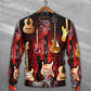 Halloween Abstract Guitar Sweater For Halloween Events Weekend Outings And Creative Gift Giving
