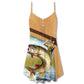 Fishing Old Fisherman Best Catch V-Neck Sleeveless Cami Dress For Beach Trips And Relaxed Vacation Style