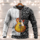 Black White Bass Guitar Musician Hoodie For River Adventures Outdoor Events And Everyday Style
