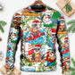 Christmas Santa Aloha Beach Vibe Sweater For Winter Parties Seasonal Adventures And Relaxed Everyday Styling