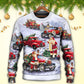 Christmas Santa Red Truck Funny Gift Sweater For Holiday Travel Winter Outings And Cheerful Gift Giving