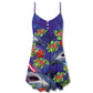 Shark Lazy Eyes Christmas Fun V-Neck Sleeveless Cami Dress For Festive Events And Casual Summer Styling
