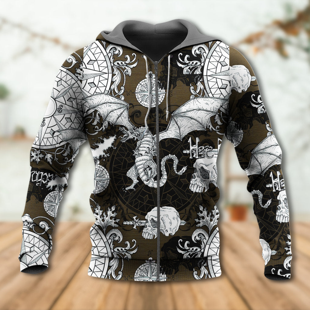 Gothic Dragon Skull Flight Hoodie For Dark Themed Outfits Outdoor Trips And Casual Comfort