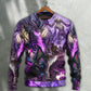 Purple Dragon Skull Lightning Fantasy Sweater For Alternative Fashion Events And Thoughtful Seasonal Gifts