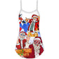 Christmas Santa Dancing Star V-Neck Sleeveless Cami Dress For Festive Events And Casual Summer Styling
