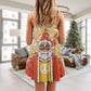 Groovy Santa Holiday V-Neck Sleeveless Cami Dress For Summer Events And Comfortable Everyday Style
