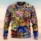 Dog Memory Painting Sweater For Outdoor Activities Weekend Trips And Relaxed Everyday Outfits