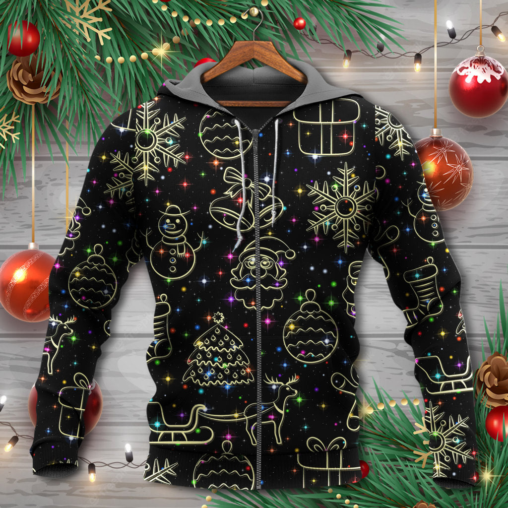 Neon Christmas Starry Night Hoodie For Festive Days Casual Adventures And Thoughtful Seasonal Gifting