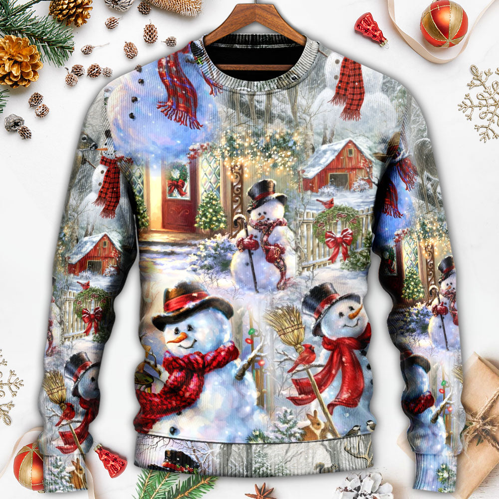 Christmas Snowman Merry Xmas Sweater For Family Gatherings Winter Travel And Everyday Seasonal Comfort