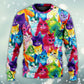 Colorful Cute Kitten Happy Sweater For Animal Inspired Style Events And Comfortable Daily Wear