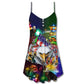 Eagle Love Christmas Spirit V-Neck Sleeveless Cami Dress For Festivals Travel And Relaxed Casual Summer Wear