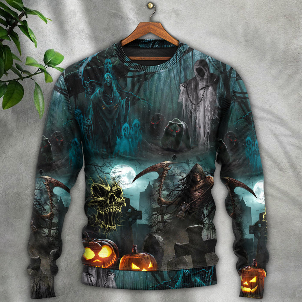 Halloween Ghost Pumpkin Night Sweater For Bold Streetwear Travel And Relaxed Everyday Styling