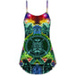 Nordic Green Christmas Style V-Neck Sleeveless Cami Dress For Festive Events And Casual Summer Styling