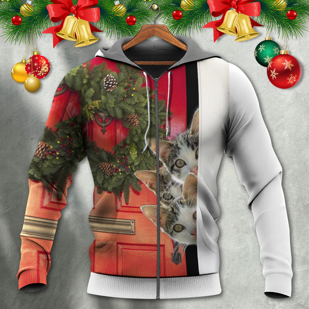 Christmas Cat Holiday Anticipation Hoodie For Festive Celebrations Seasonal Trips And Relaxed Winter Wear