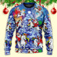 Christmas Santa Riding Unicorn Rainbow Night Sweater For Winter Parties Seasonal Adventures And Relaxed Everyday Styling