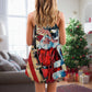 Christmas Patriotic Santa Style V-Neck Sleeveless Cami Dress For Festivals Travel And Relaxed Casual Summer Wear